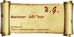 Wachner Gábor névjegykártya